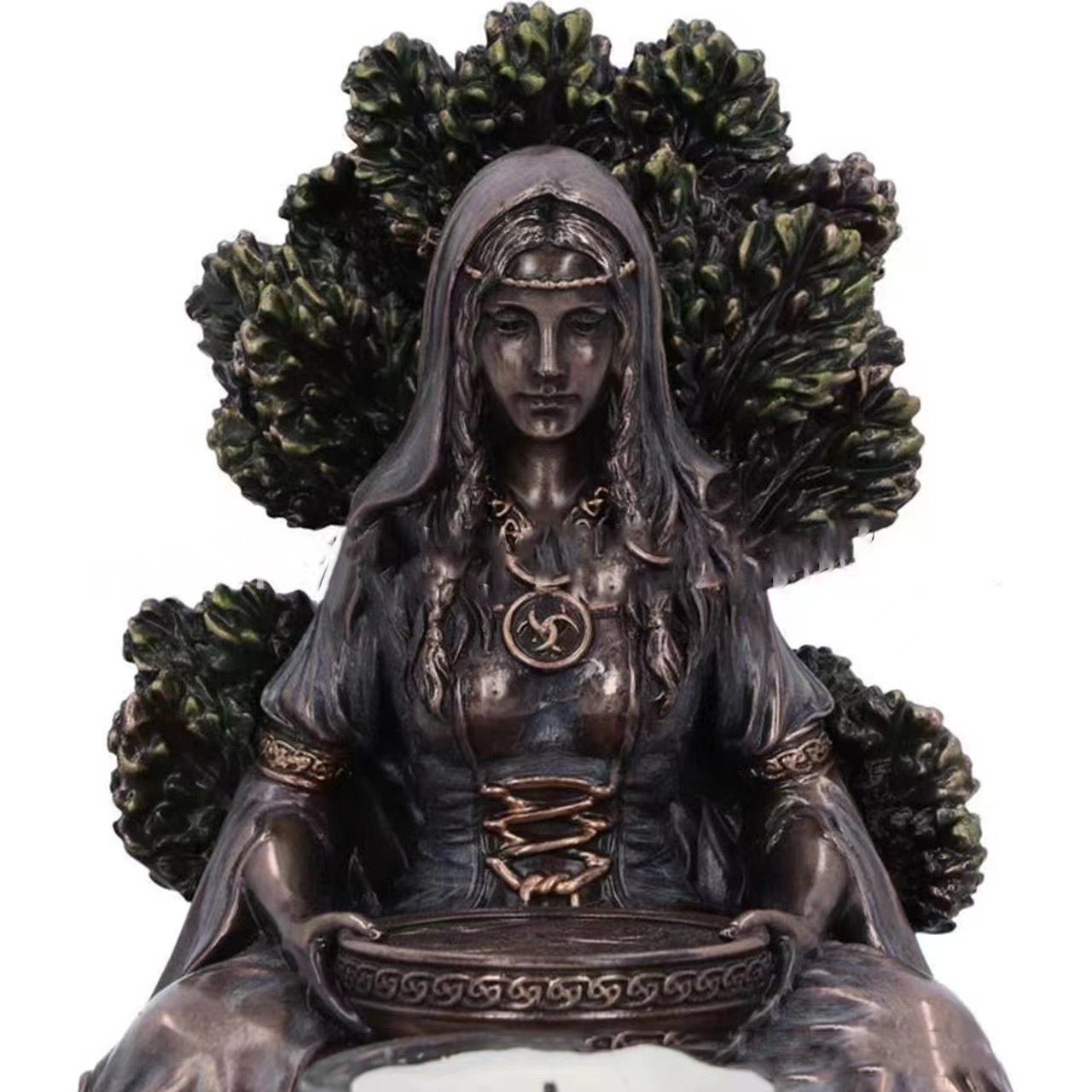 Celtic Tree Goddess Candle Holder ✨ Spiritual Ritual Decor for Meditation & Cozy Evening Ambiance