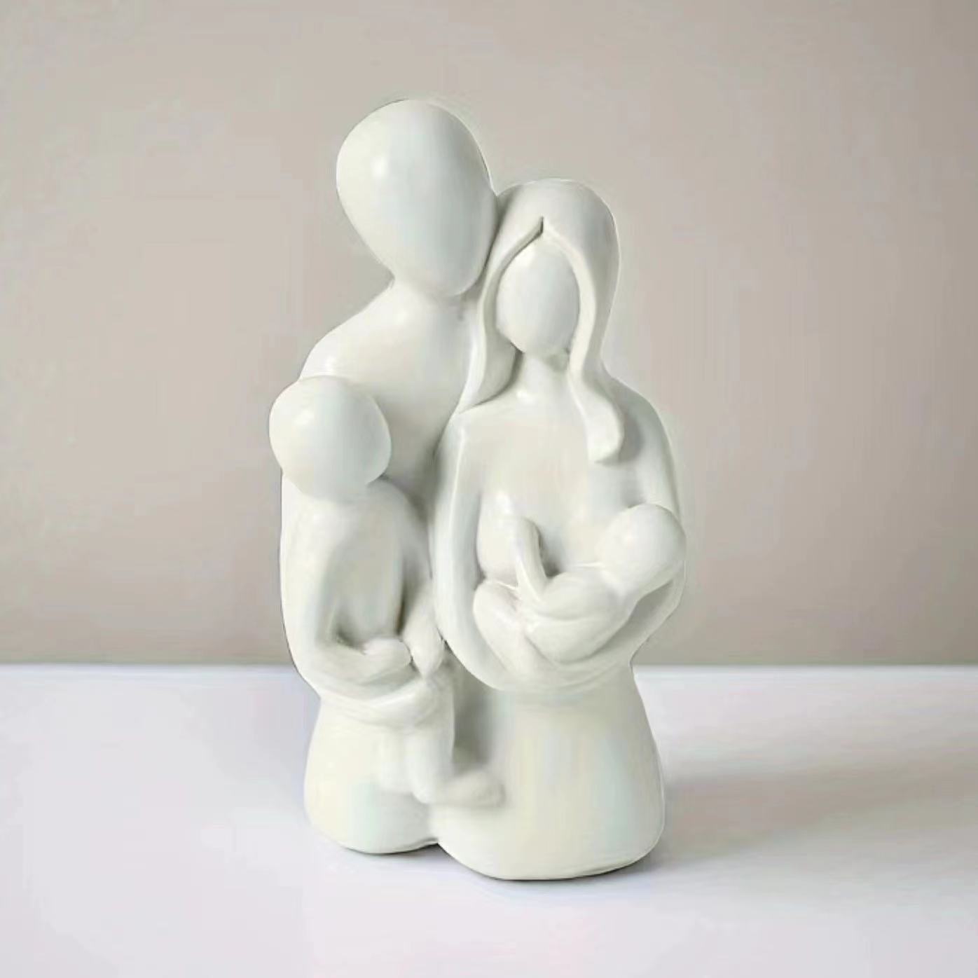 Warm Family of Four Abstract Ornament ✨ Family ✨ Themed Decor for Living Room Shelves