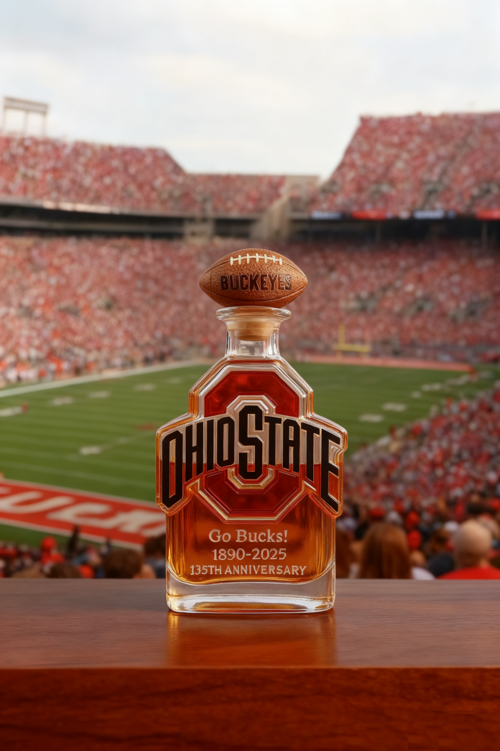 Ohio Against The World Ohio State Buckeyes 135th Anniversary Whiskey Bottle