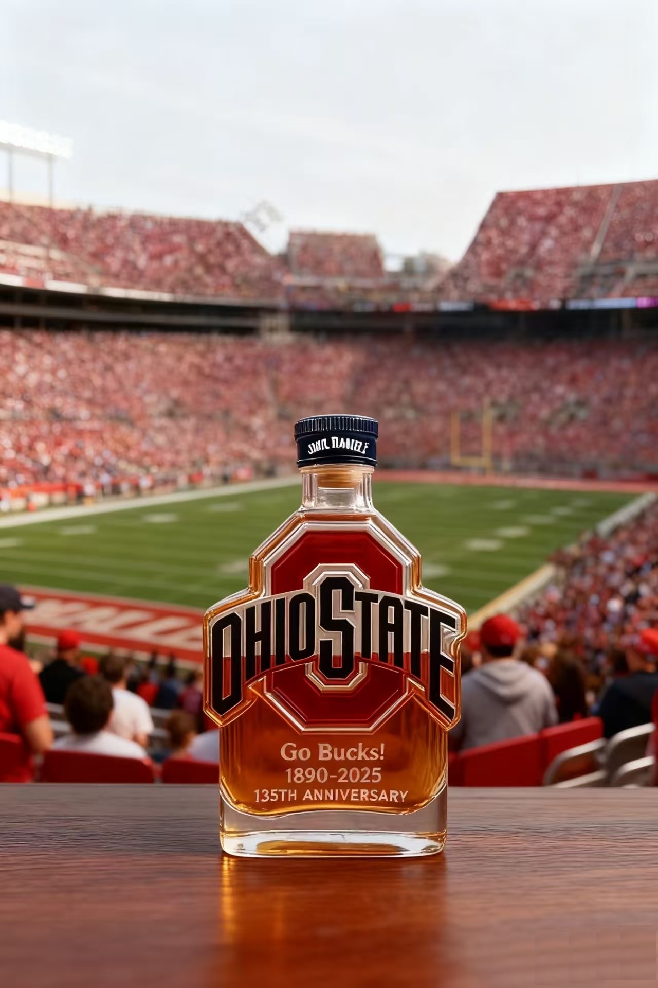 Ohio Against The World Ohio State Buckeyes 135th Anniversary Whiskey Bottle