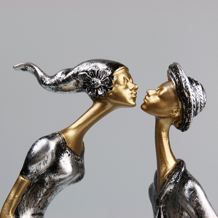 "Kiss of Devotion" Luxury Couple Art Sculpture | Nordic Style Home Decor | Perfect Wedding & Anniversary Gift
