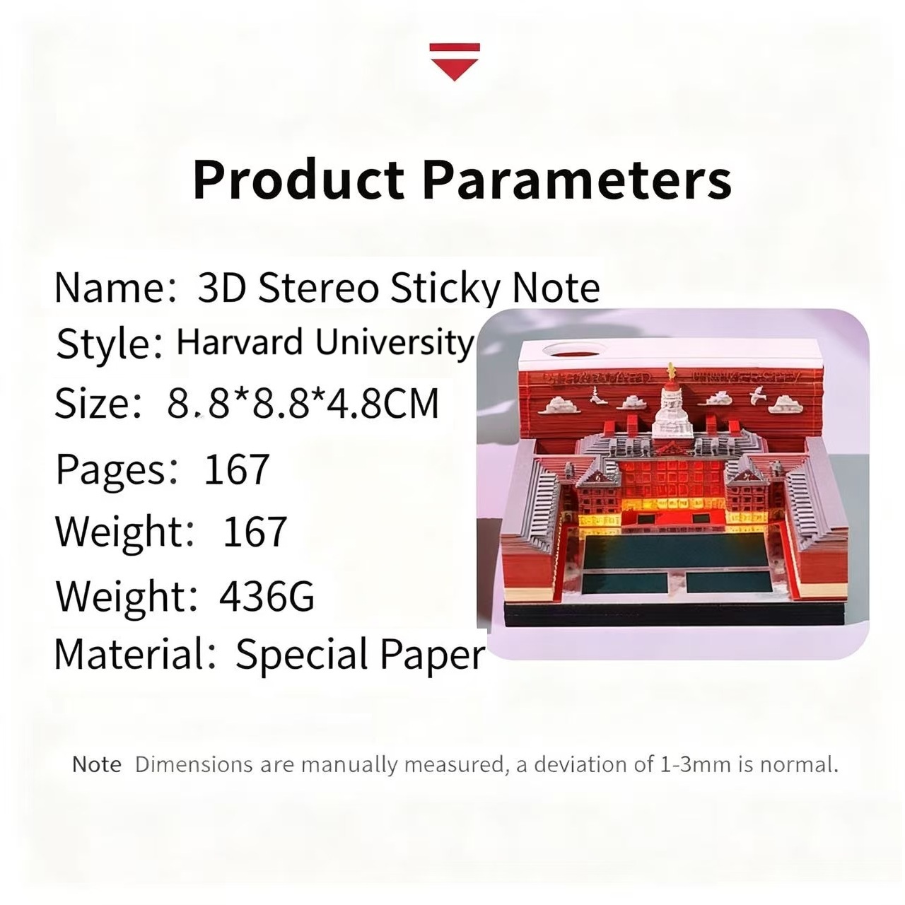 Harvard University✨Souvenir✨Calendar✨3D Notepad✨Desktop Decoration✨Cultural and Creative Souvenirs