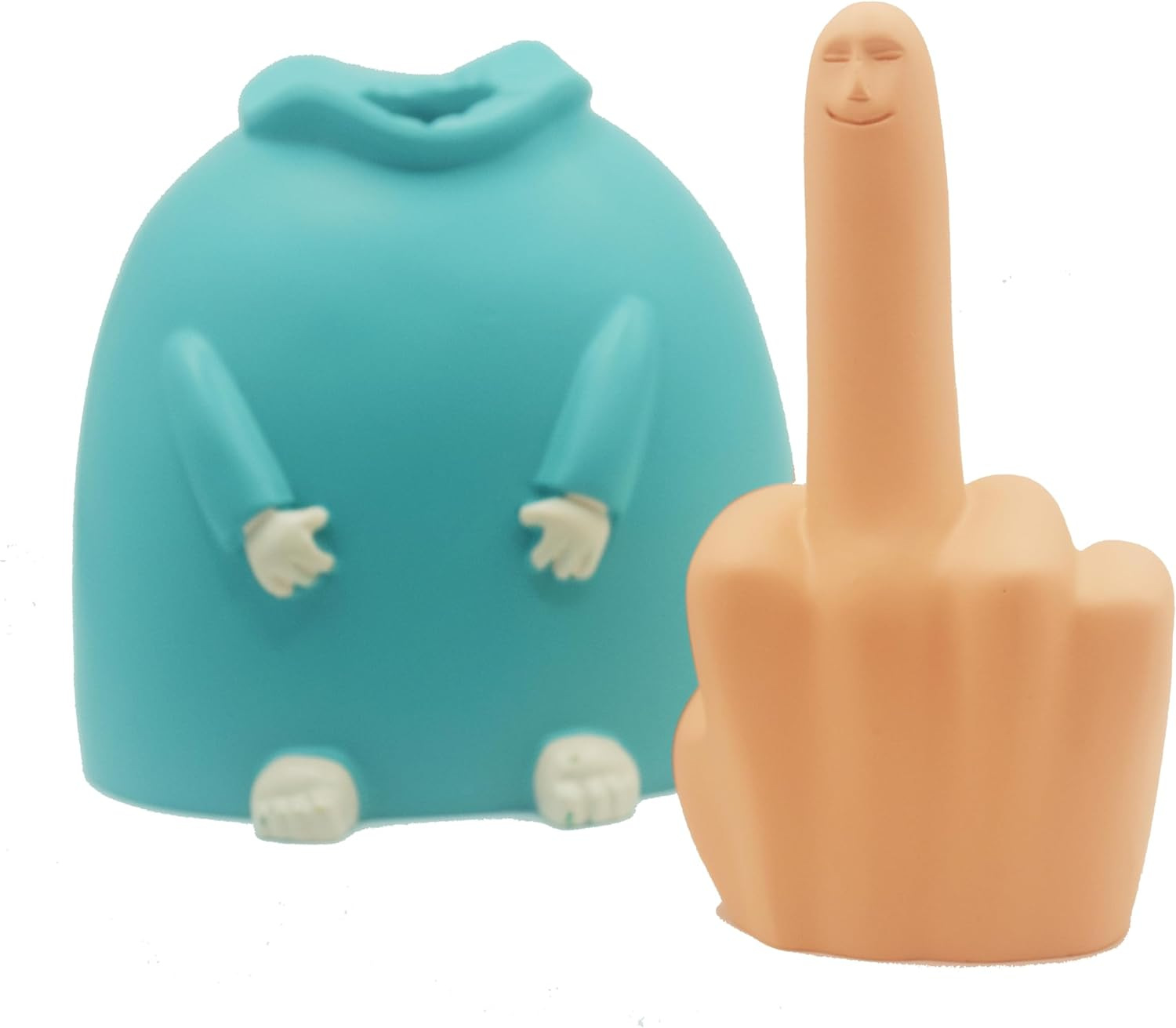 Detachable Funny Human Ornament✨Smiling Middle Finger Decor Desktop✨Stress Relief Cute Figurine