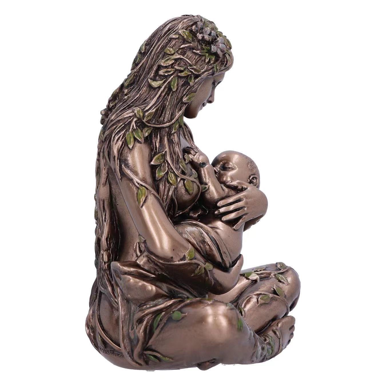 Gaia Mother Earth Resin Statue ✨ Mother & Baby Art Decor ✨ Nature-Inspired Ornament for Mother's Day & Baby Shower Gift