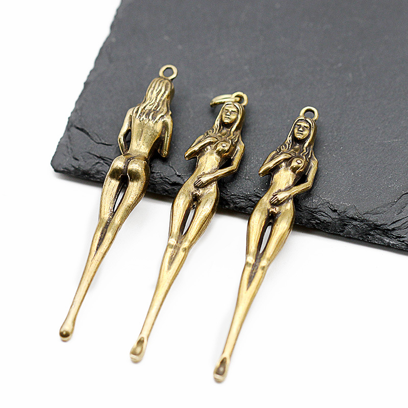 🔥Vintage Brass Beauty Ear Pick ✨ Creative Human Art Earwax Remover ✨ Portable Ear Cleaning Tool