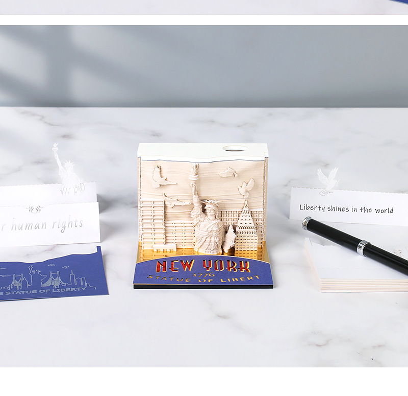 Statue of Liberty✨Souvenir✨Calendar✨3D Notepad✨Desktop Decoration✨Cultural and Creative Souvenirs