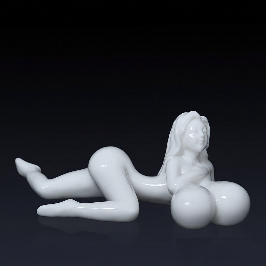 🎯"Soft Rhythm" Body Art Phone Stand | Multi-Functional Desktop/Car Decor | Minimalist White Ceramic Sculpture