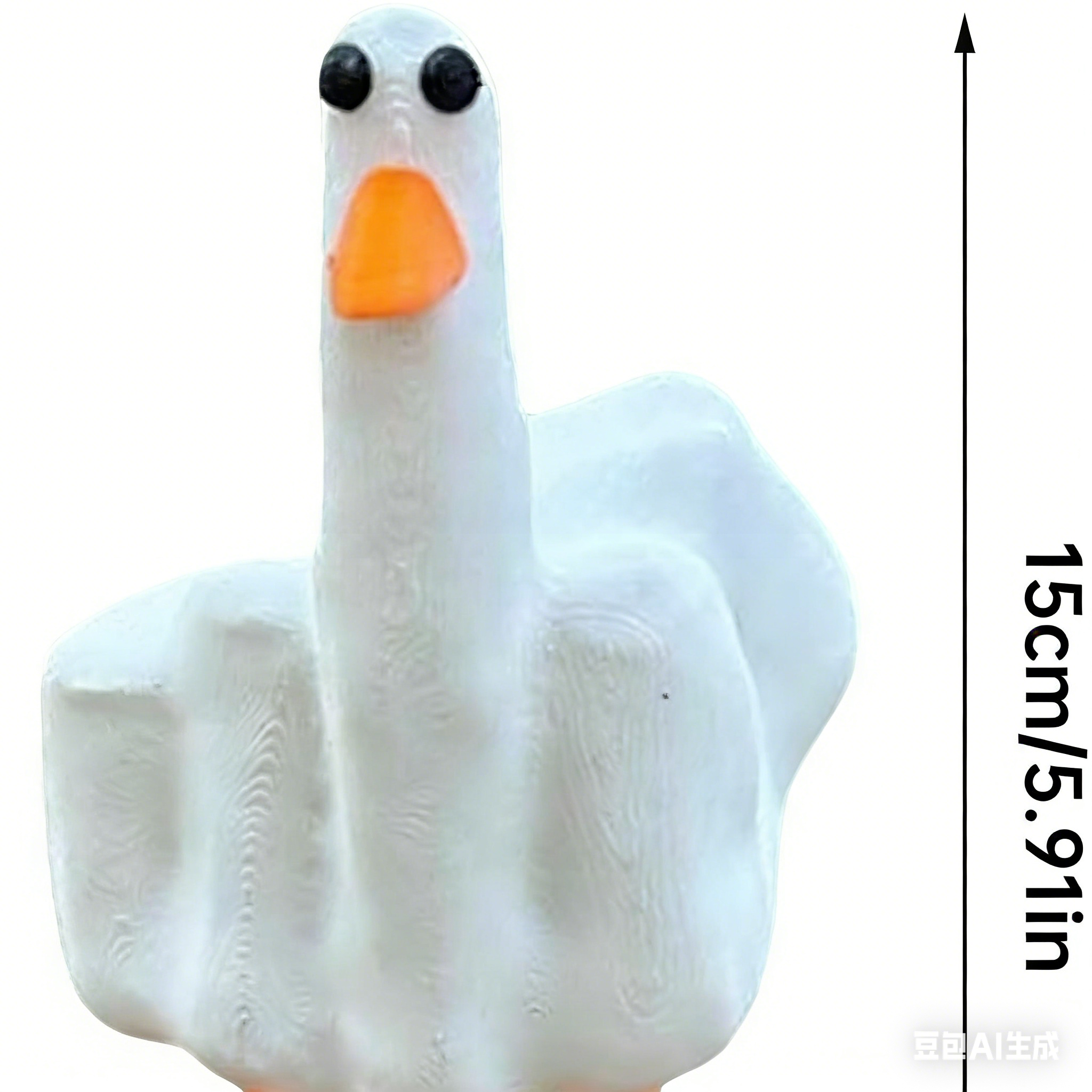 Funny Finger Goose Decor Ornament ✨ Cute White Goose Creative Desktop ✨ Figurine Playful Stress Relief Decor