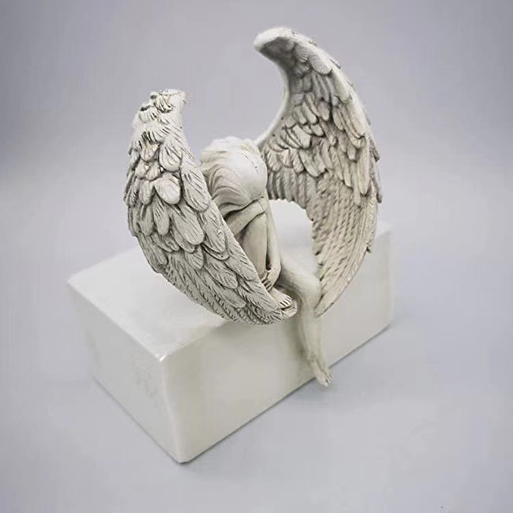 Winged Guardian Angel Statue ✨ Healing Resin Decor for Home Desktop Shelf