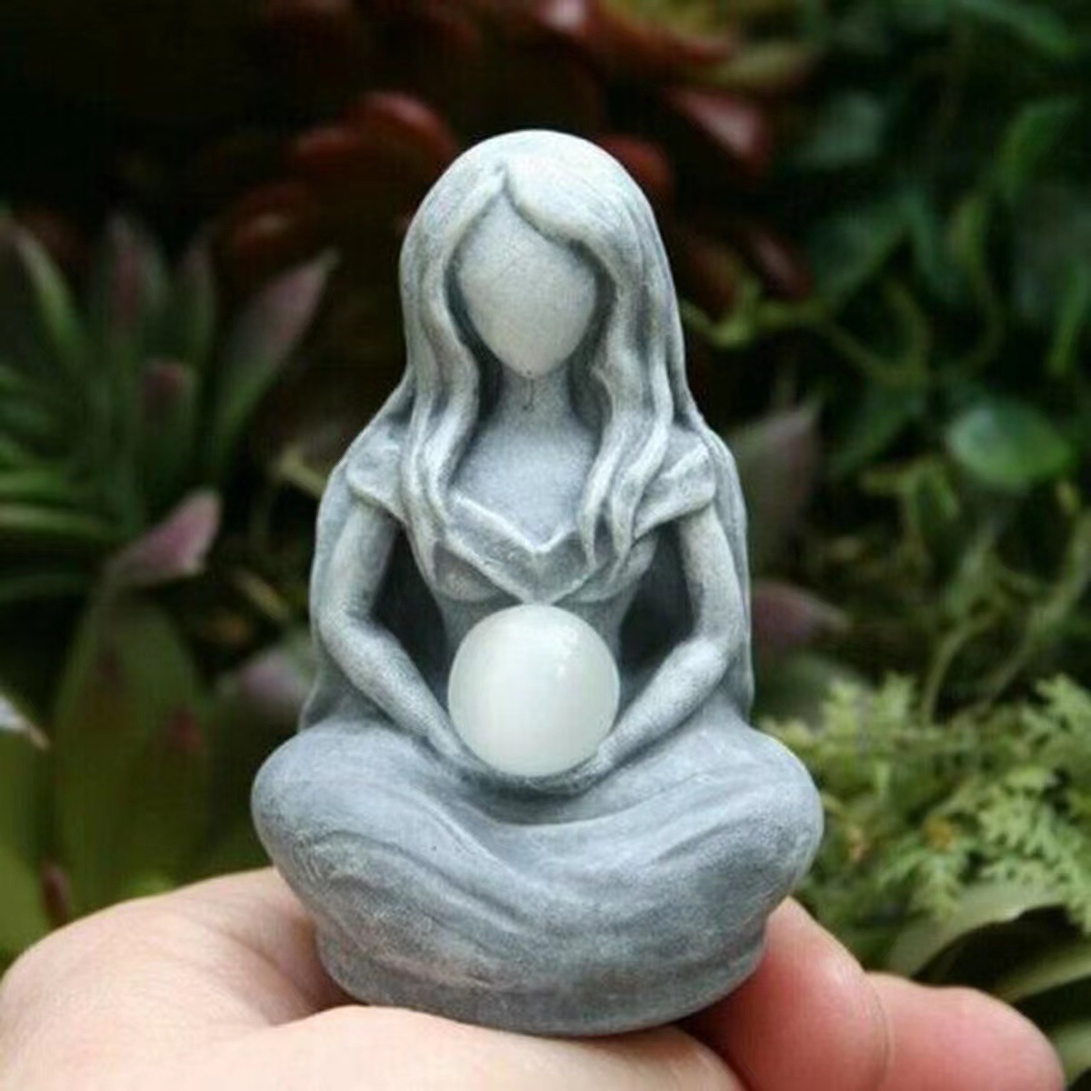 Moonlit Pregnant Mother Glowing Resin Statue ✨ Maternal Love Themed Luminous Decor ✨ Nursery Room Desktop Art Figurine