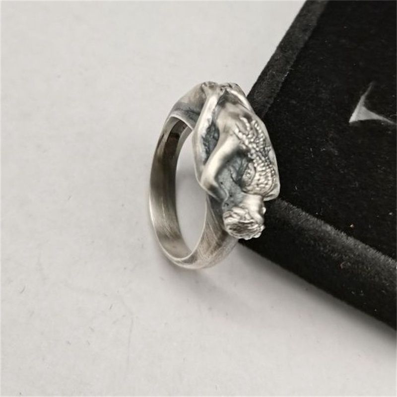🔥Size Adjustable Openable Vintage Silver Nude Human Figure Wrap Ring ✨ Gothic Erotic Art Sculpture Statement Jewelry for Men & Women