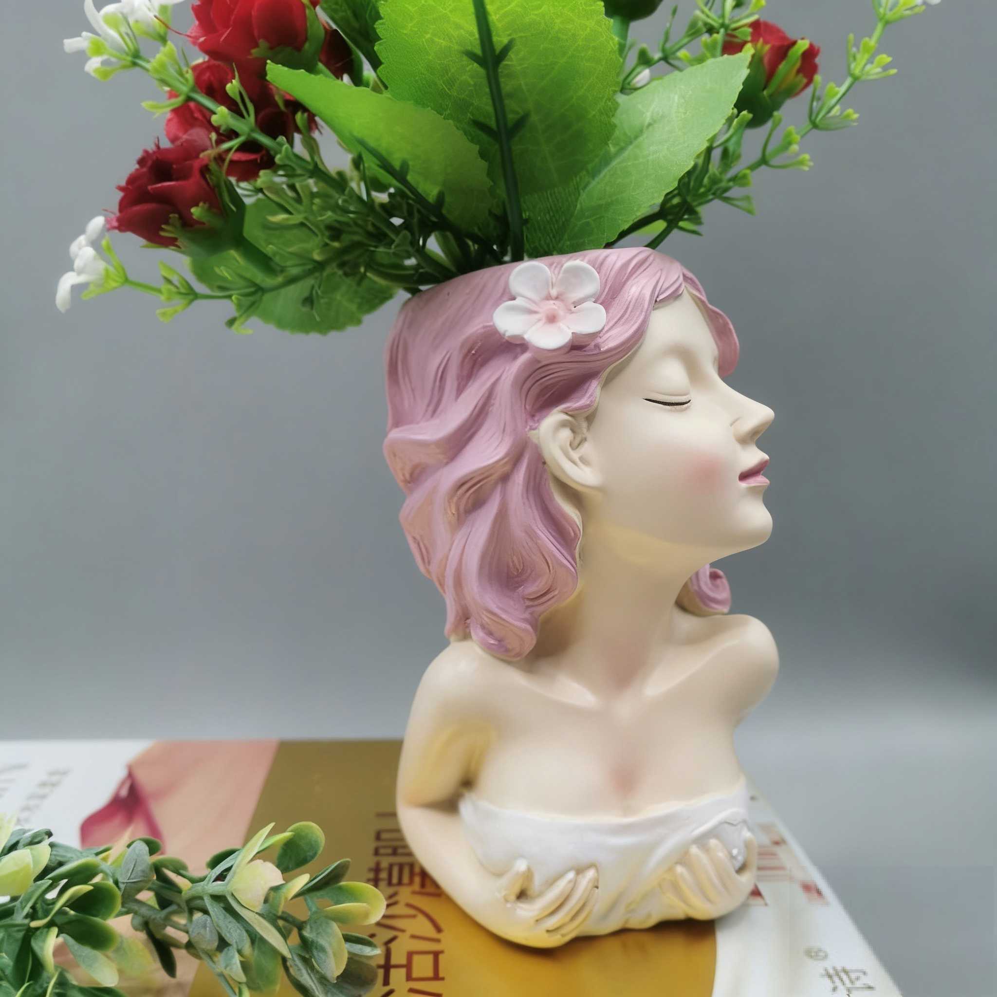 Macaron Art Female Figure Decor ✨ Romantic Female Bust Planter