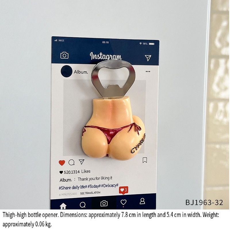 Sexy Body Bottle Opener with Magnet - Funny Refrigerator Magnet for Bachelor Party Gifts & Bar Accessories