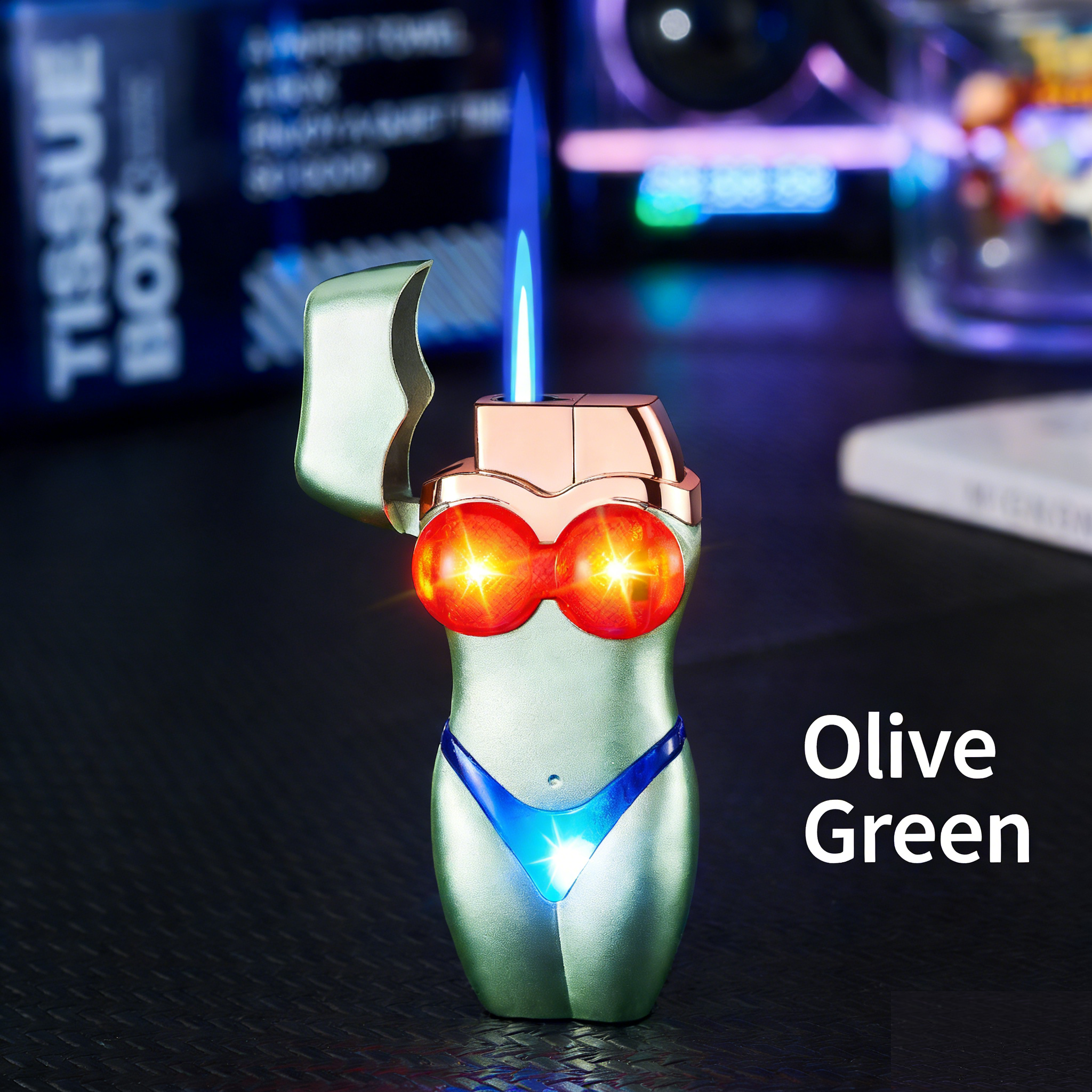 Product Description✨Bikini-Shaped ✨LED ✨Windproof Jet Lighter ✨Decoration