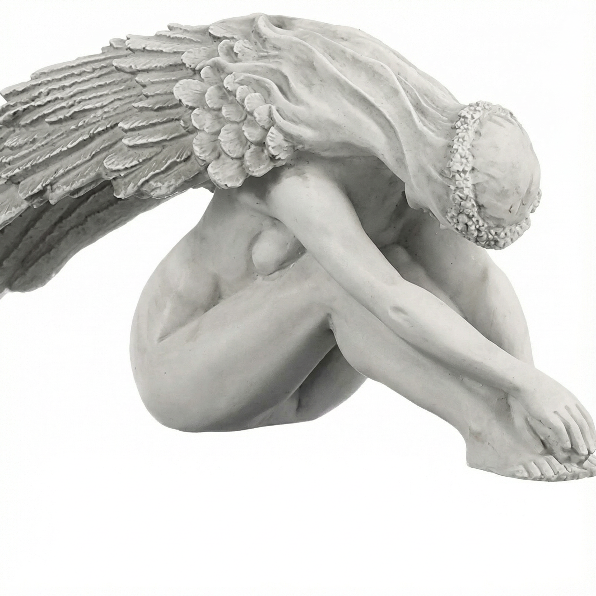 Winged Guardian Angel Statue ✨ Healing Resin Decor for Home Desktop Shelf