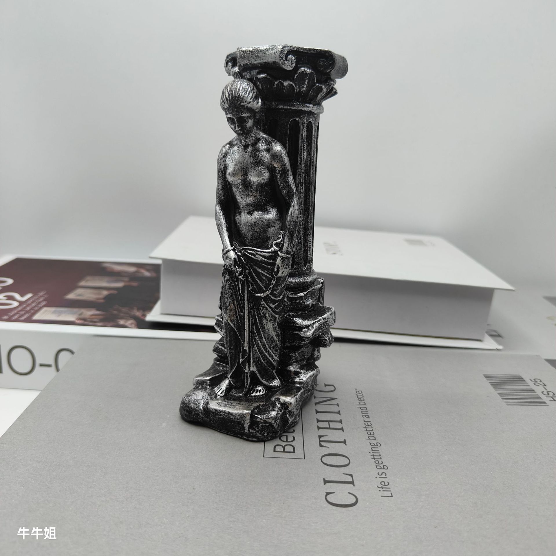 Ancient Greek Goddess Column Resin Ornament ✨ Vintage Home Decor Small ✨ Candle Holder