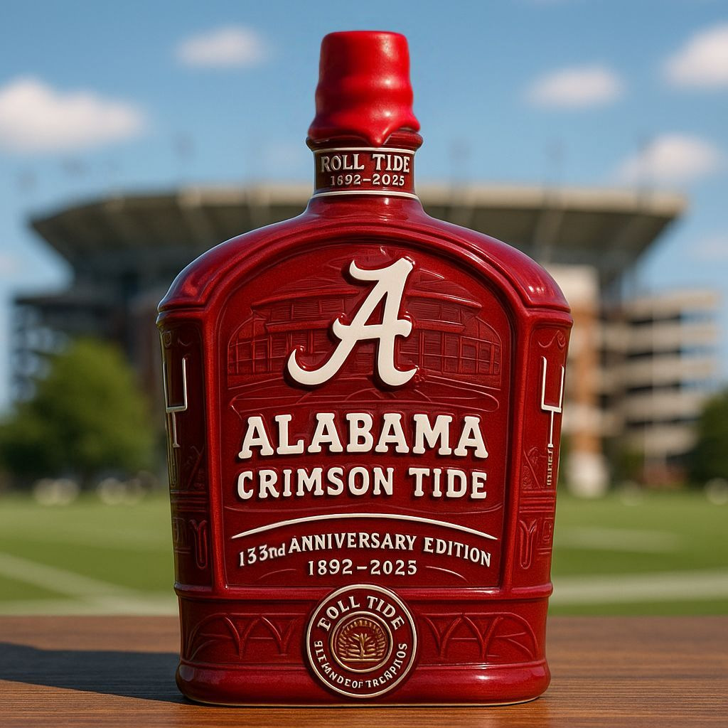 Crimson Legacy: Alabama 133rd Anniversary Heritage Decanter ✨Whiskey Bottle