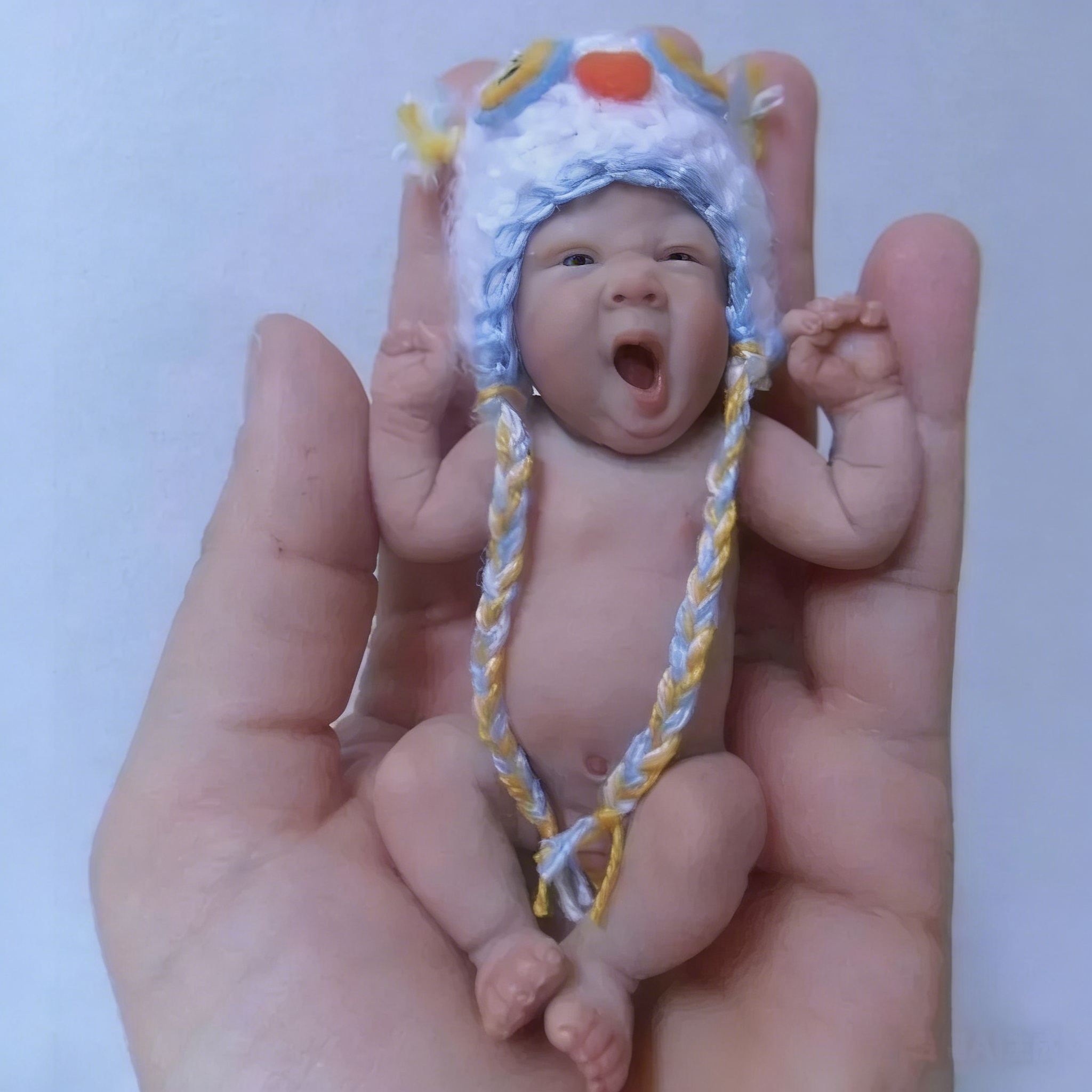 Mini Reborn Baby Doll ✨ Handcrafted Lifelike Tiny Baby Figurine ✨ Healing Desktop Decor & Newborn Gift