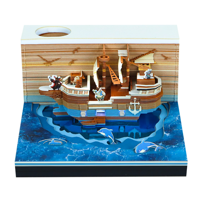 Pirate Ship✨Calendar✨3D Notepad✨Desktop Decoration✨Cultural and Creative Souvenirs