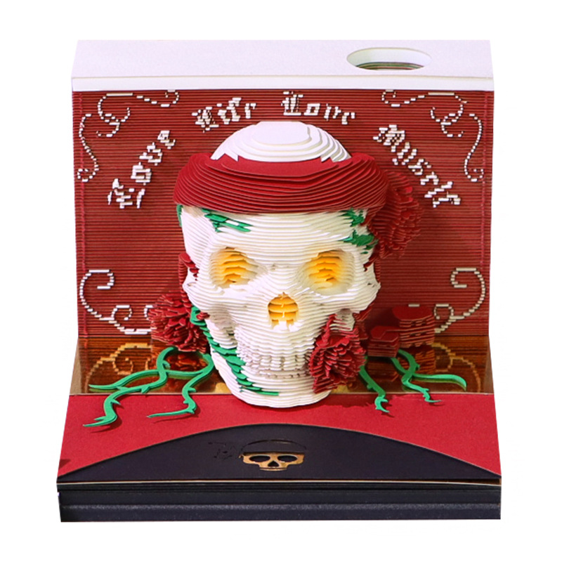 Skull✨LED✨Souvenir✨Calendar✨3D Notepad✨Desktop Decoration✨Cultural and Creative Souvenirs