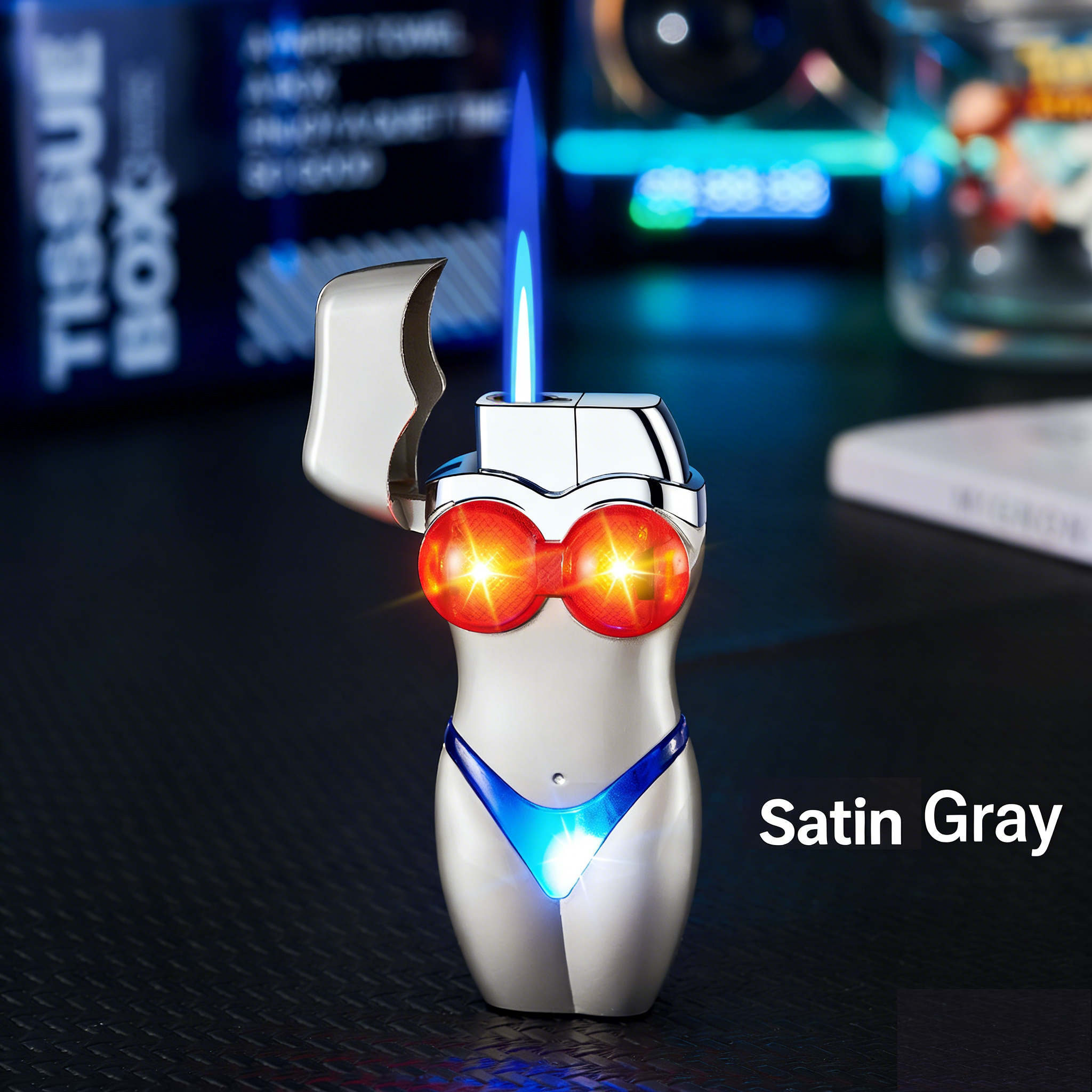 Product Description✨Bikini-Shaped ✨LED ✨Windproof Jet Lighter ✨Decoration