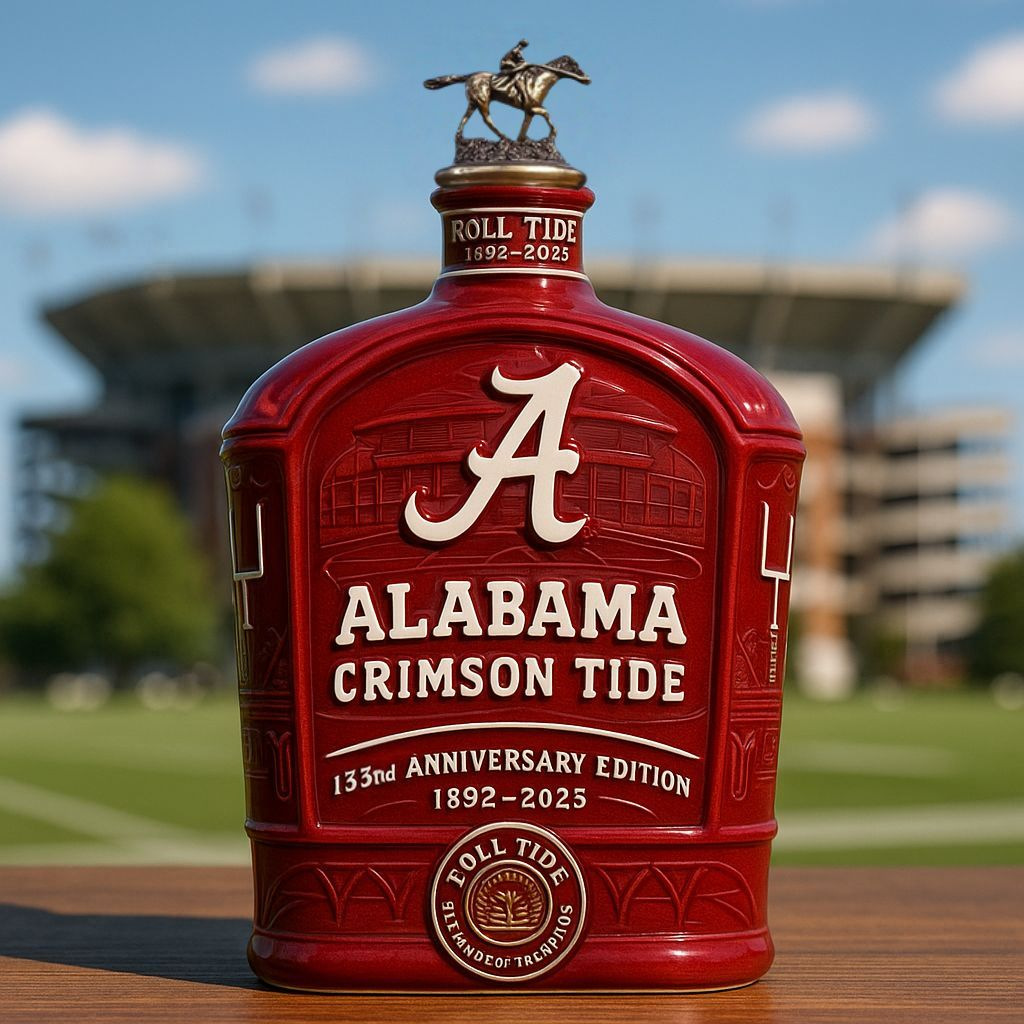 Crimson Legacy: Alabama 133rd Anniversary Heritage Decanter ✨Whiskey Bottle
