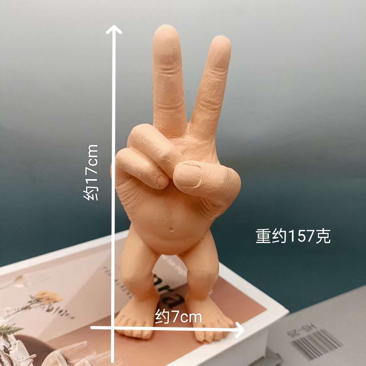 Fun Peace Sign Resin Figure Ornament ✨ Creative Desktop Decor ✨ Photo Prop