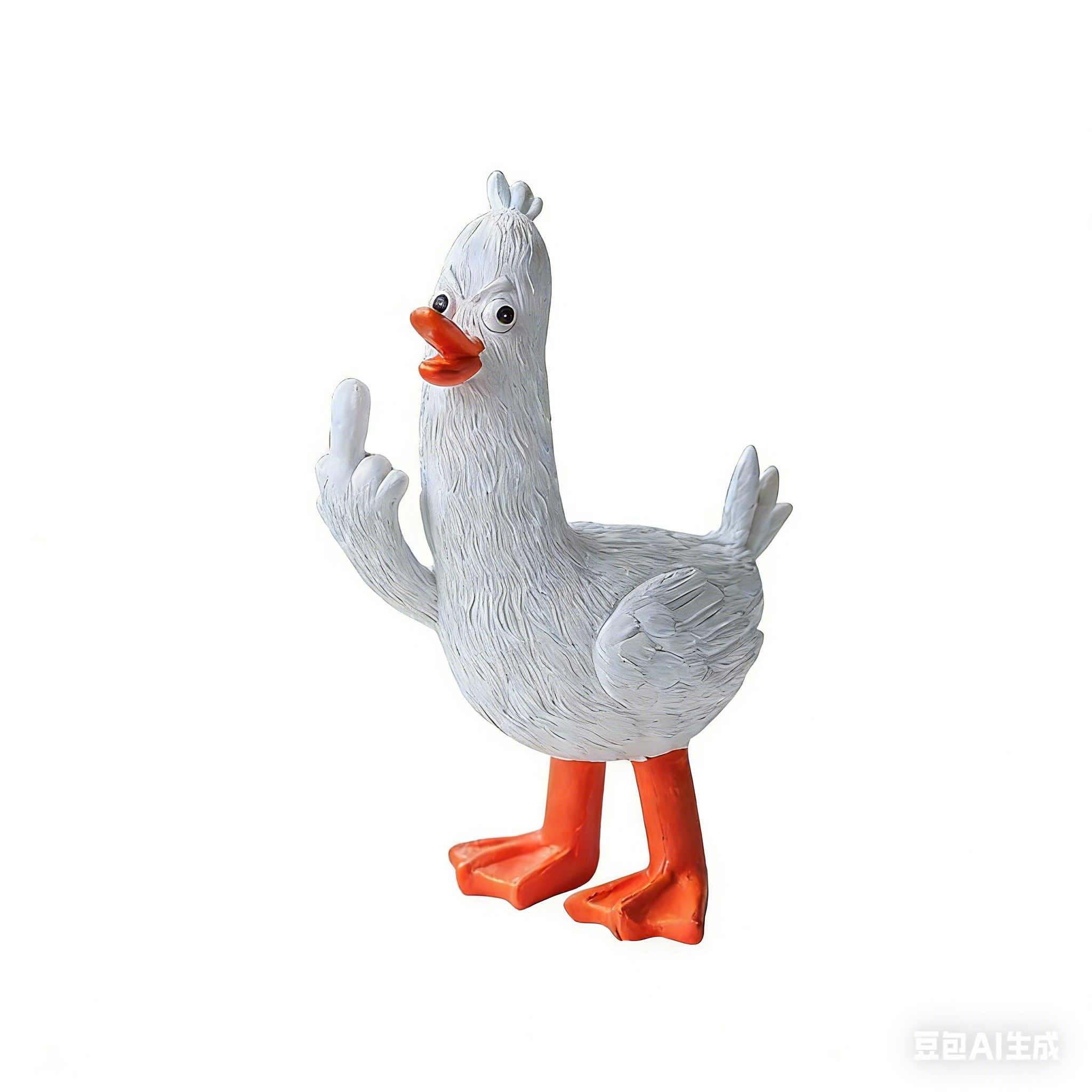 Funny Finger Goose Decor Ornament ✨ Cute White Goose Creative Desktop ✨ Figurine Playful Stress Relief Decor