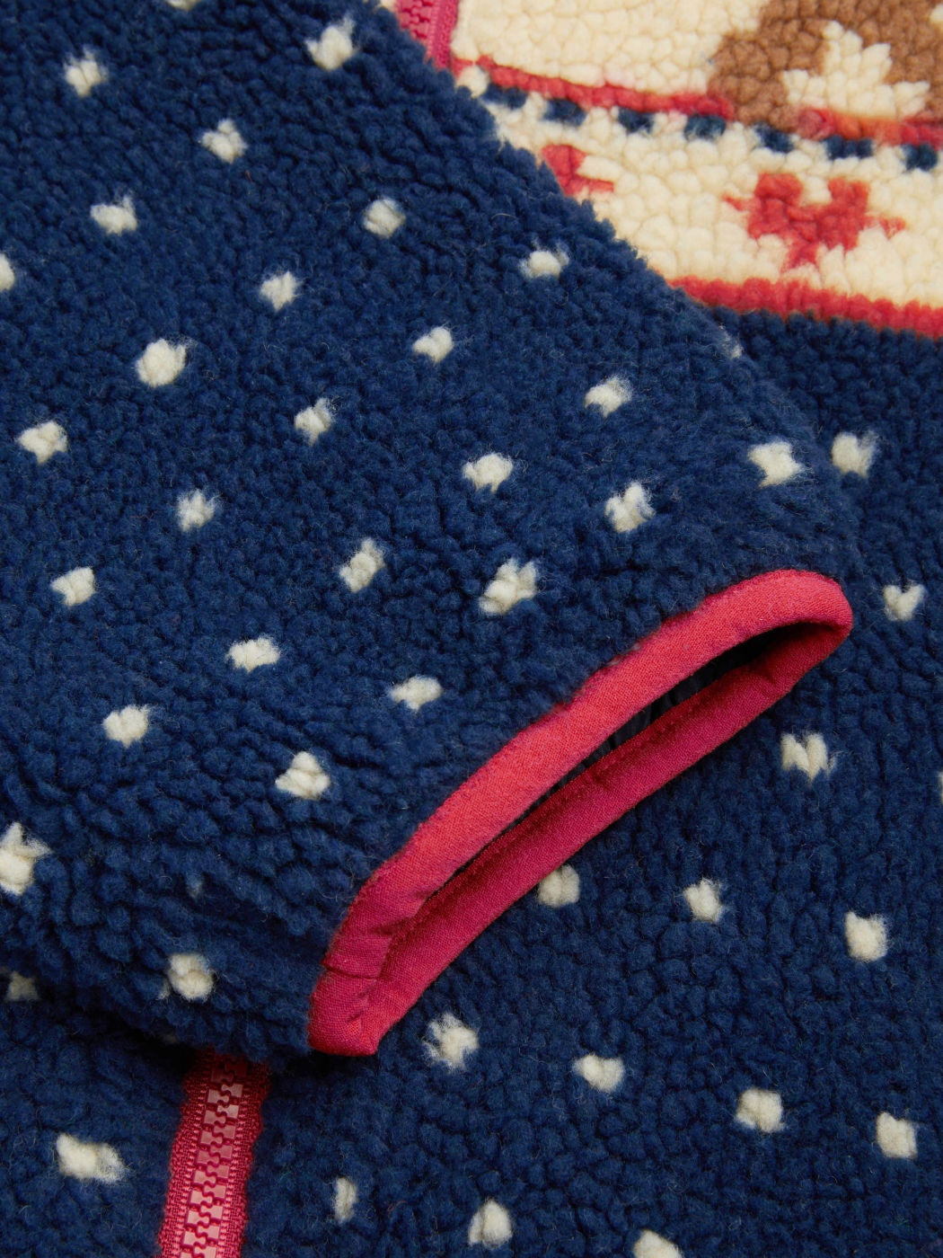 Fleece Collar Graphic Jacket