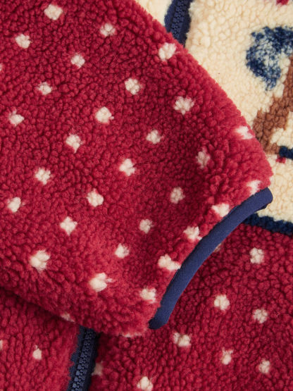 Fleece Collar Graphic Jacket