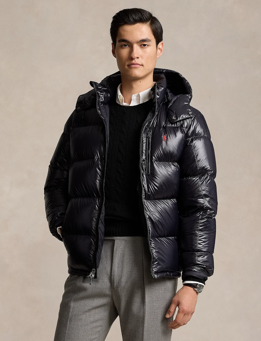 Polo Ralph Lauren - The Gorham Glossed Down Jacket - winter jackets - polo black glossy - 0