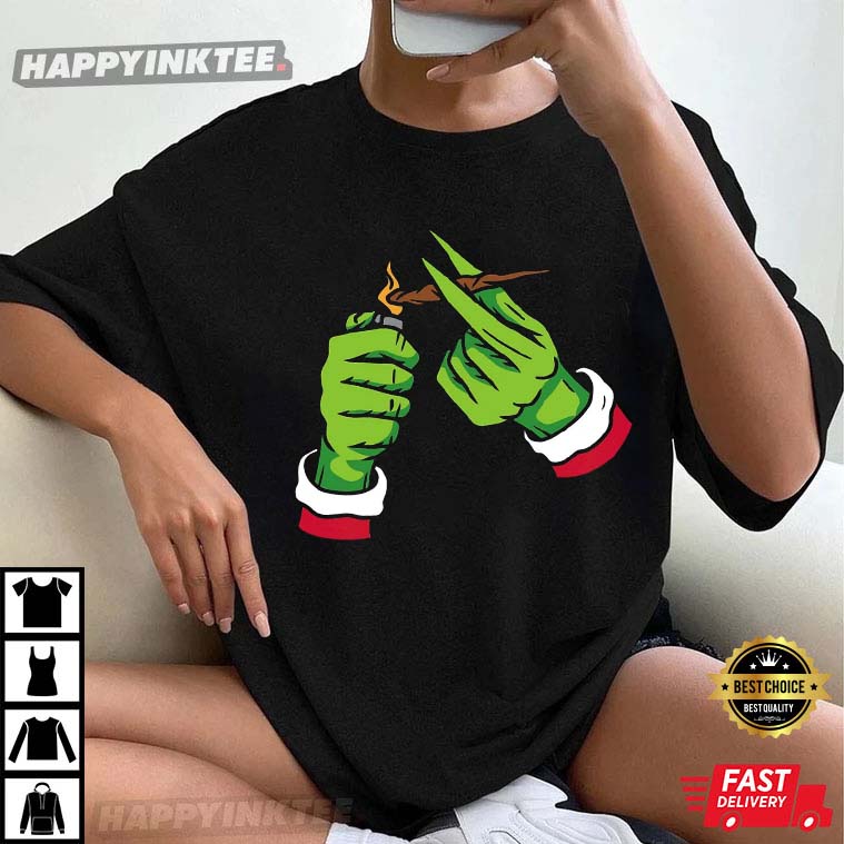 Funny Smoking Grinch Gifts For Christmas T-Shirt Funny Smoking Grinch Gifts For Christmas T-Shirt