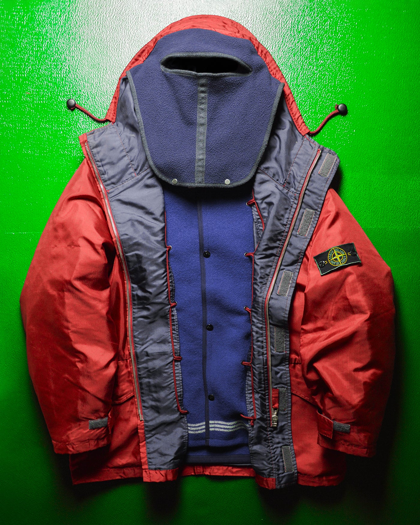 AW1992 Formula Steel Shimmer Red Balaclava Jacket with Liner 