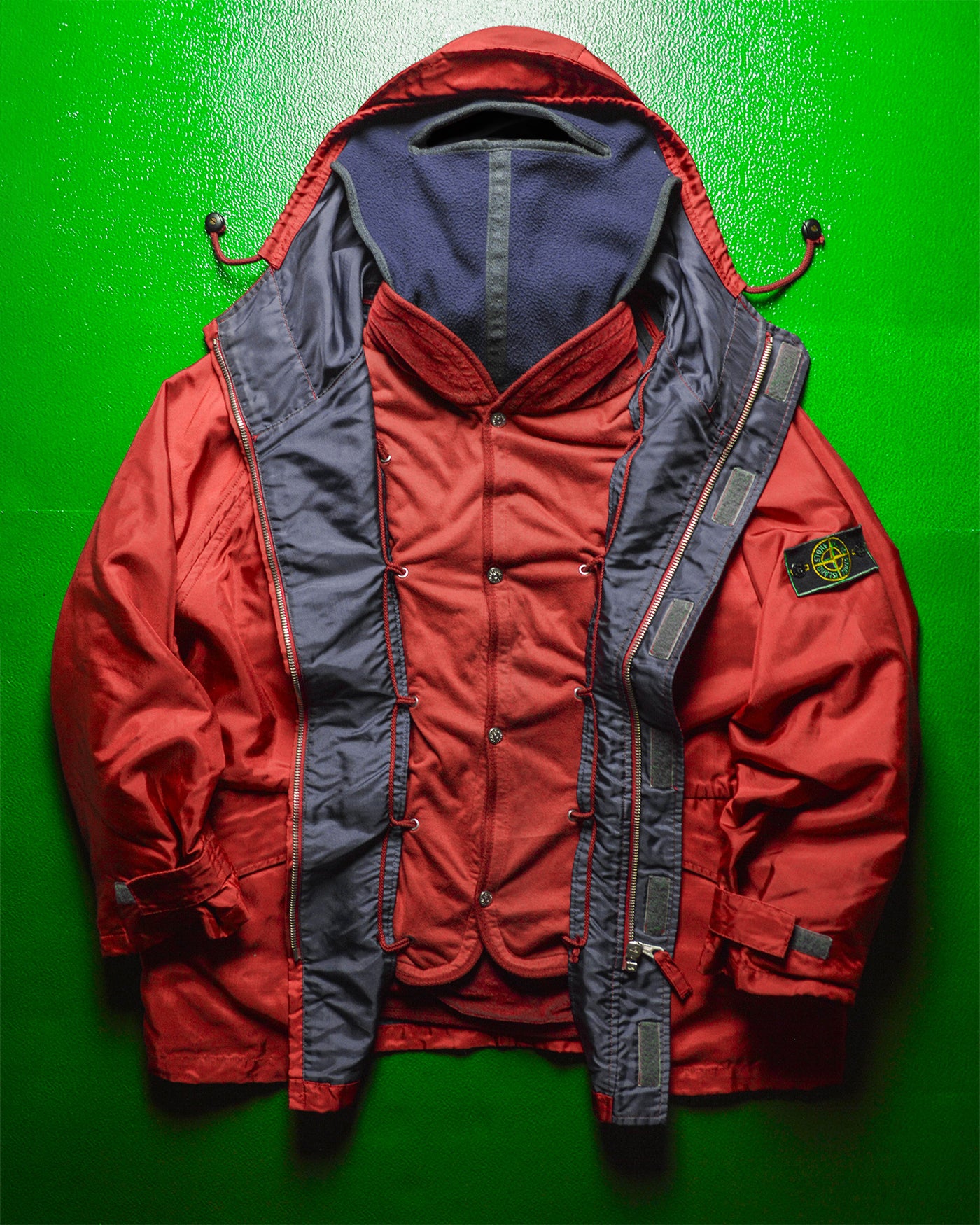 AW1992 Formula Steel Shimmer Red Balaclava Jacket with Liner 