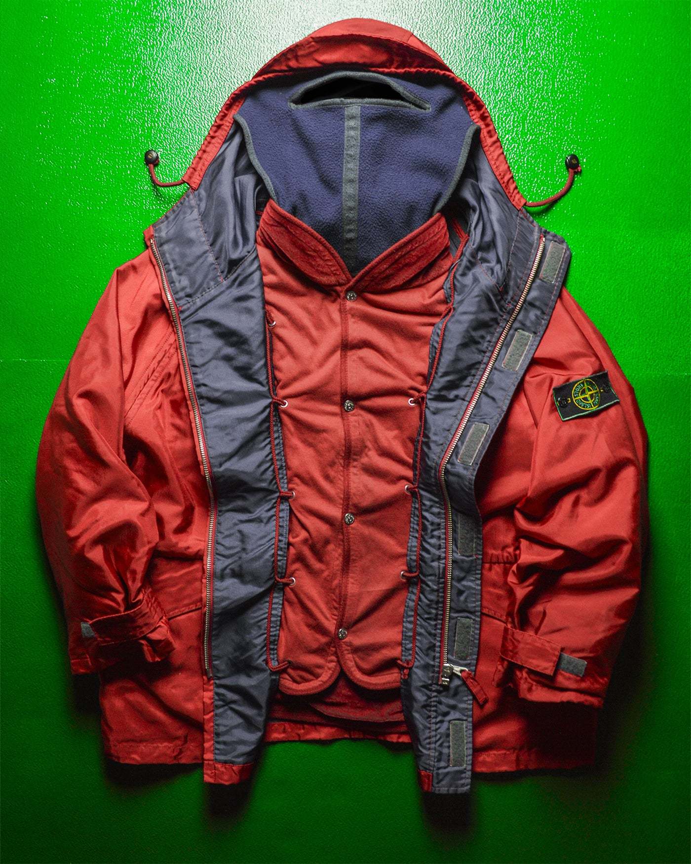 AW1992 Formula Steel Shimmer Red Balaclava Jacket with Liner 