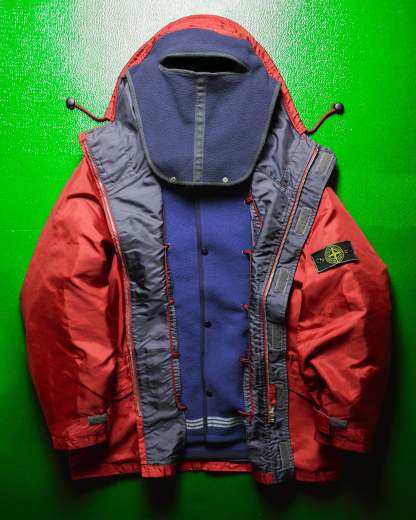 AW1992 Formula Steel Shimmer Red Balaclava Jacket with Liner 