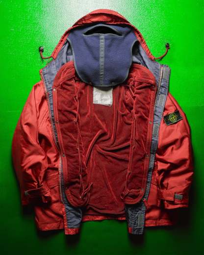 AW1992 Formula Steel Shimmer Red Balaclava Jacket with Liner 