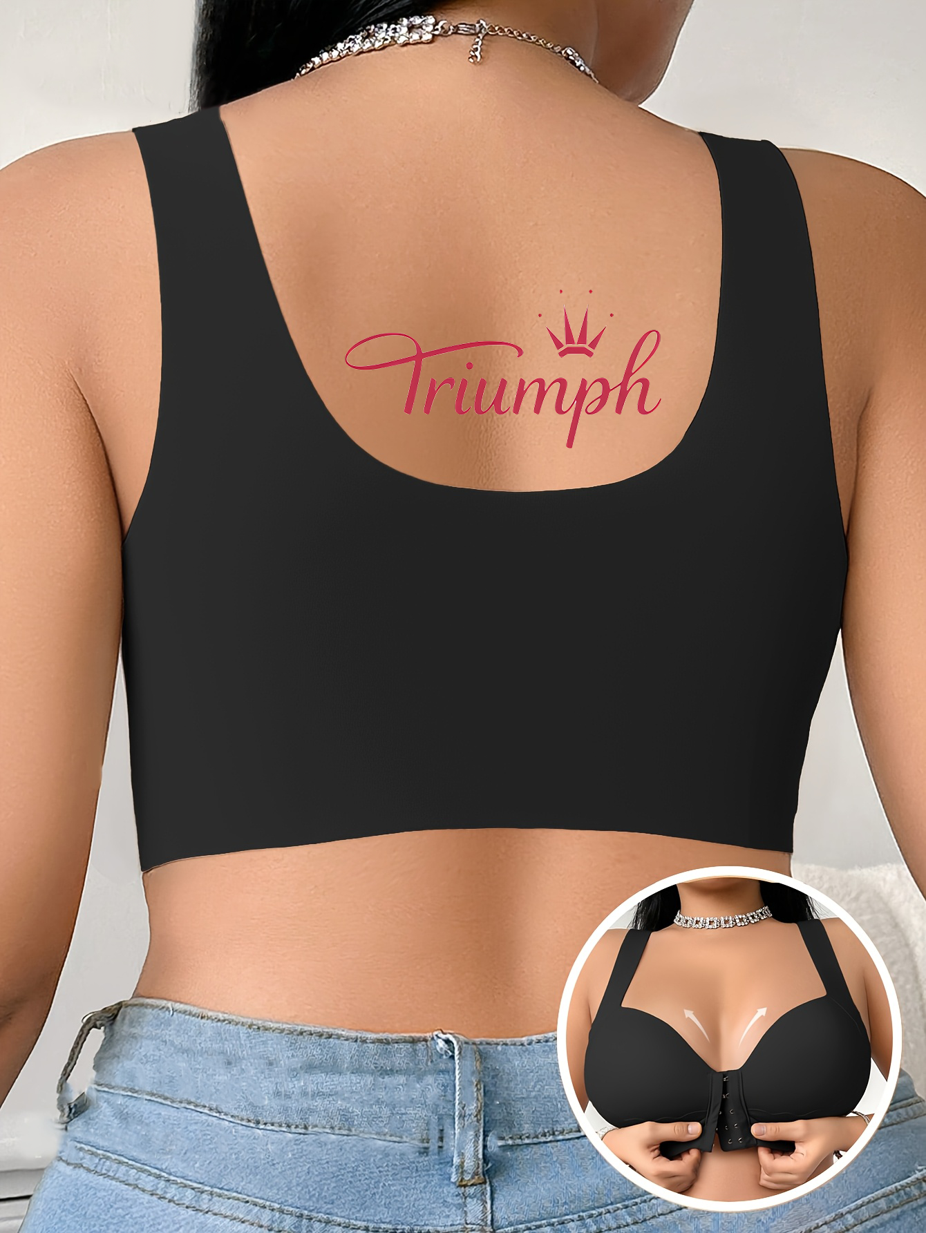 Triumph – (4 sztuki) 👑 Biustonosz bez fiszbin dla dużych rozmiarów, miękki i wygodny krój