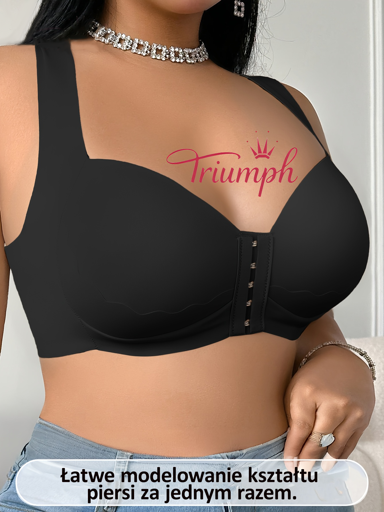 Triumph – (4 sztuki) 👑 Biustonosz bez fiszbin dla dużych rozmiarów, miękki i wygodny krój