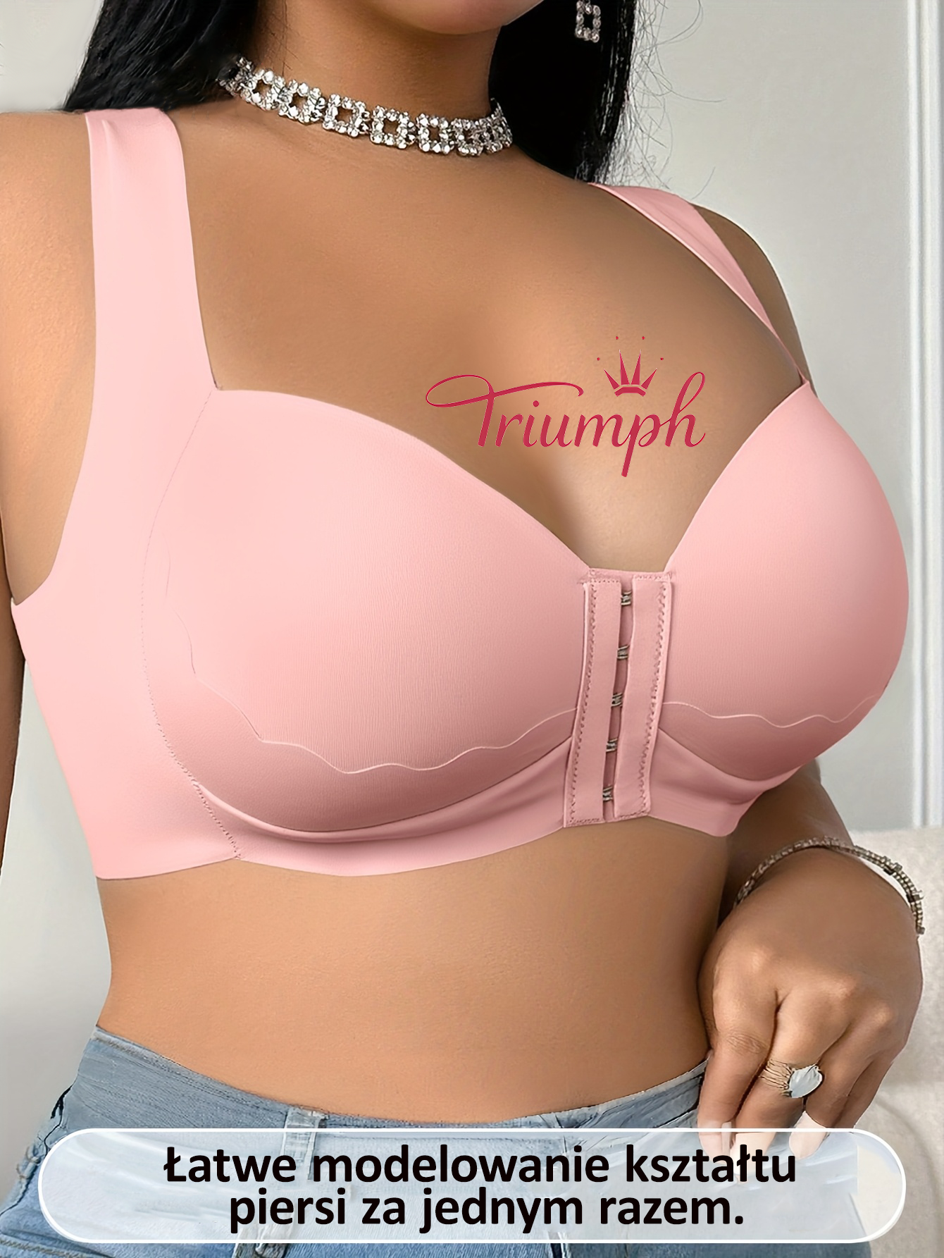 Triumph – (4 sztuki) 👑 Biustonosz bez fiszbin dla dużych rozmiarów, miękki i wygodny krój