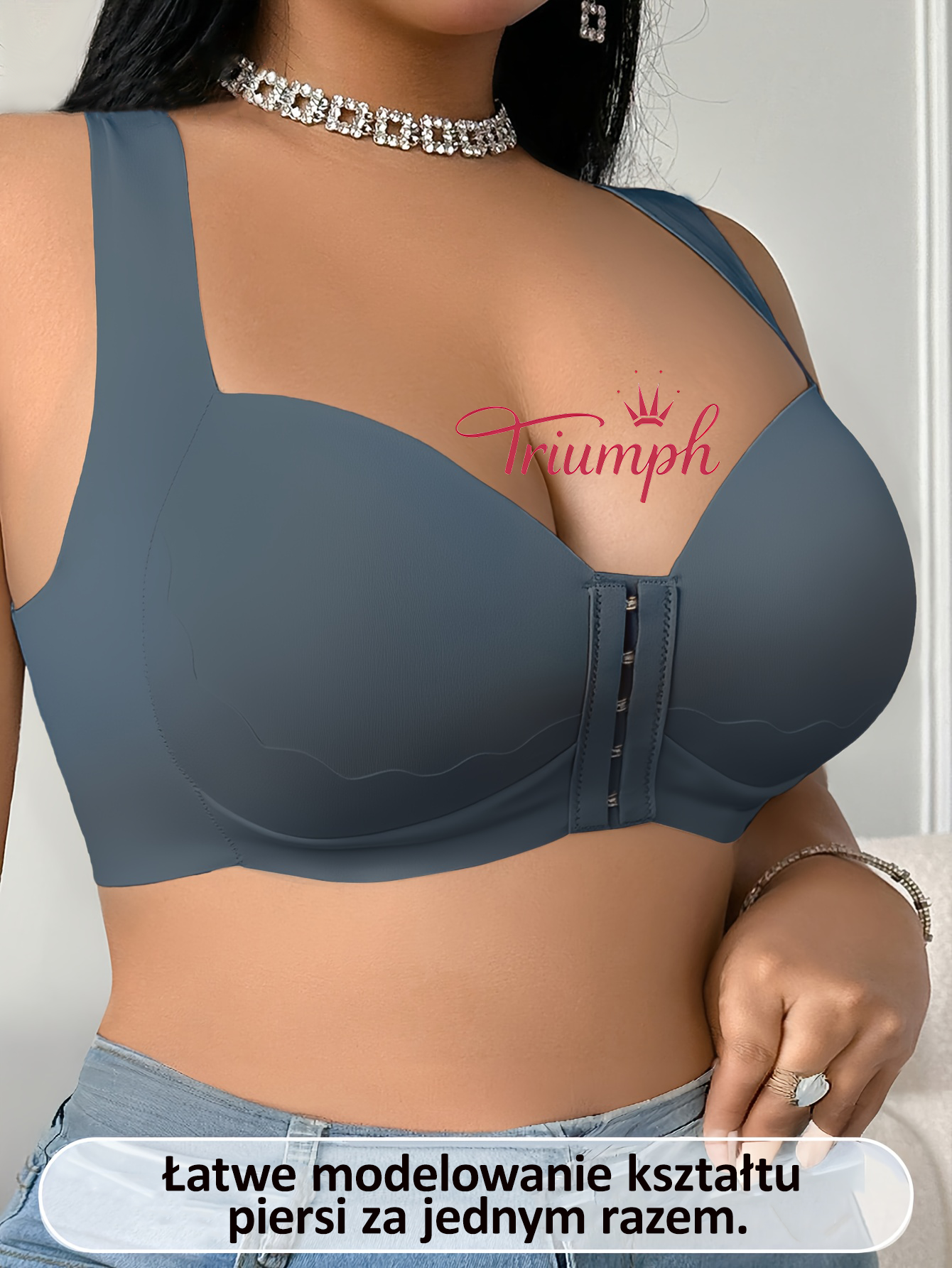 Triumph – (4 sztuki) 👑 Biustonosz bez fiszbin dla dużych rozmiarów, miękki i wygodny krój