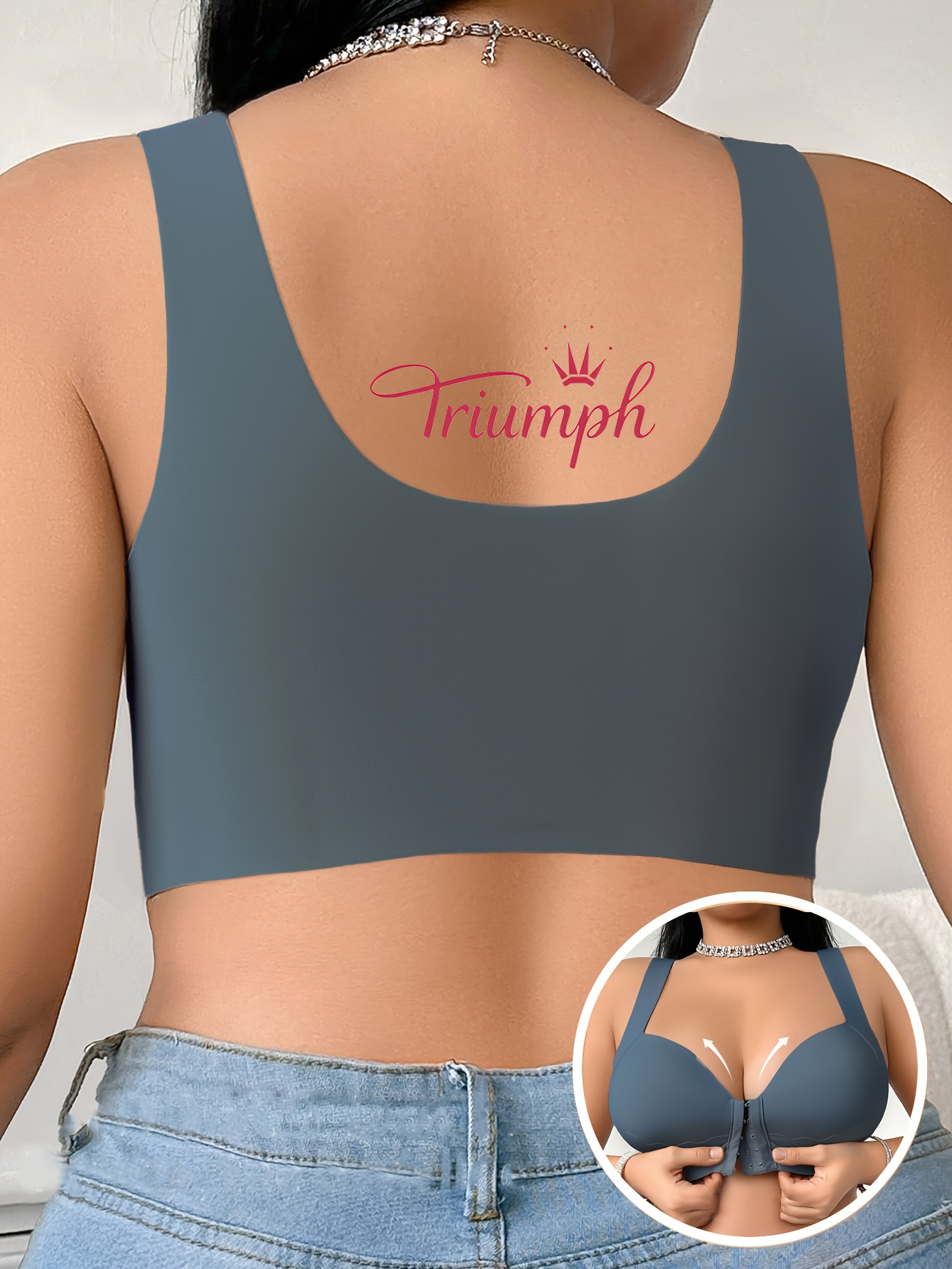 Triumph – (4 sztuki) 👑 Biustonosz bez fiszbin dla dużych rozmiarów, miękki i wygodny krój