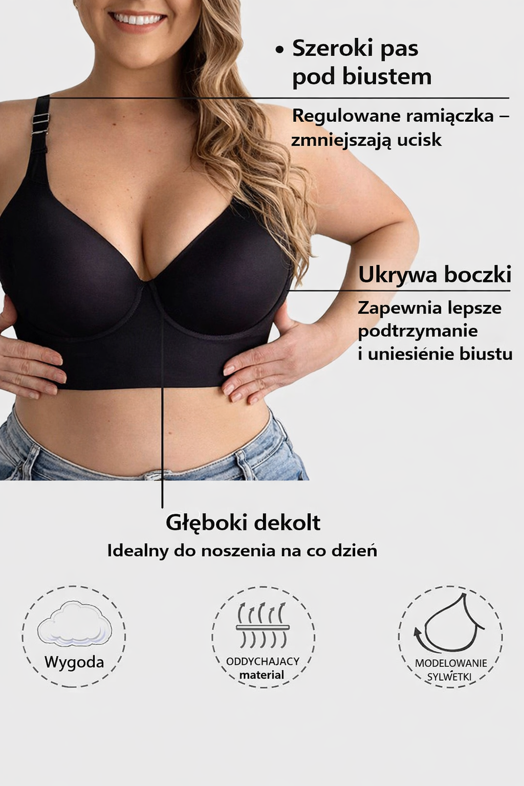 Triumph® 4-częściowy – Nowość 2026 🌸 Biustonosz push-up z gładkimi plecami 💫