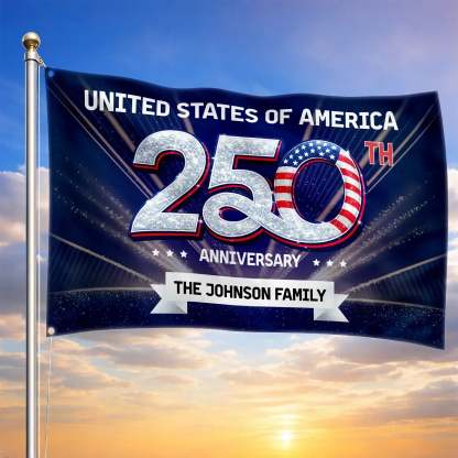 Personalized United States 250th Anniversary House Flag