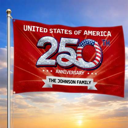 Personalized United States 250th Anniversary House Flag