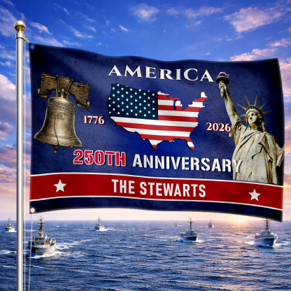 Personalized America 250th Anniversary Patriotic House Flag