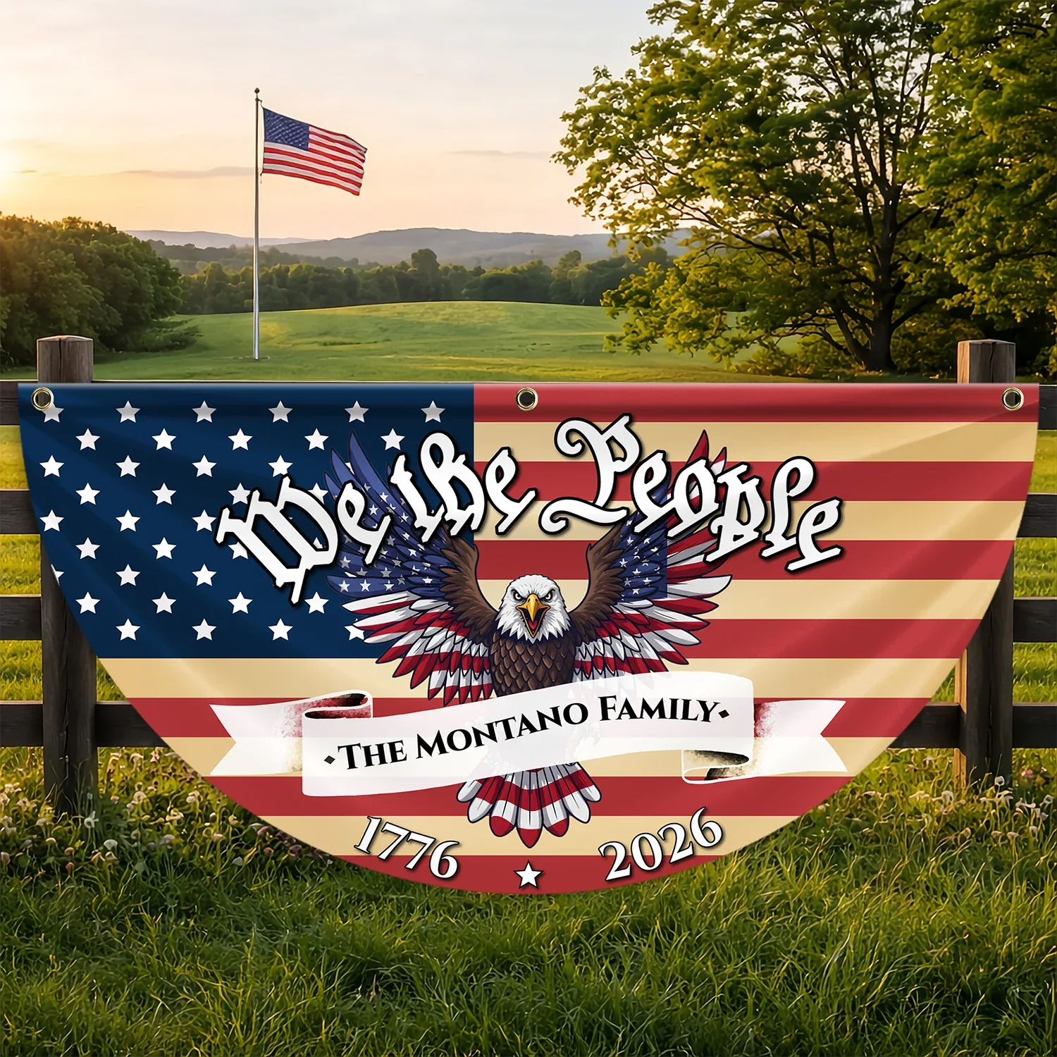 Personalized We The People Eagle Patriotic Fan Flag