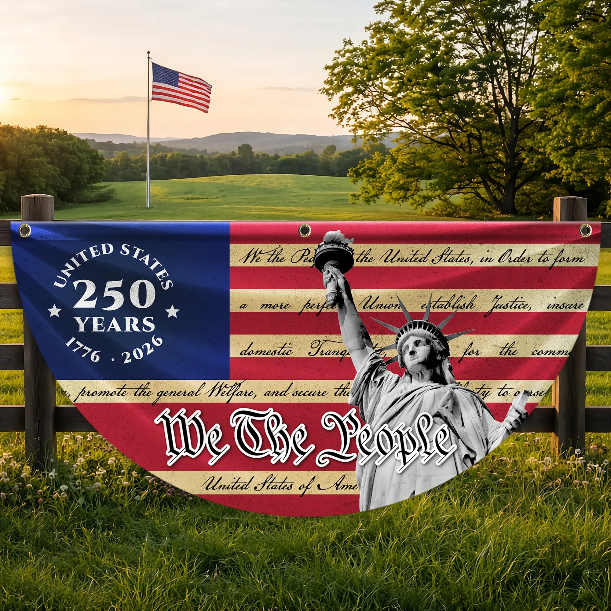 We The People USA Constitution 250th Anniversary Fan Flag