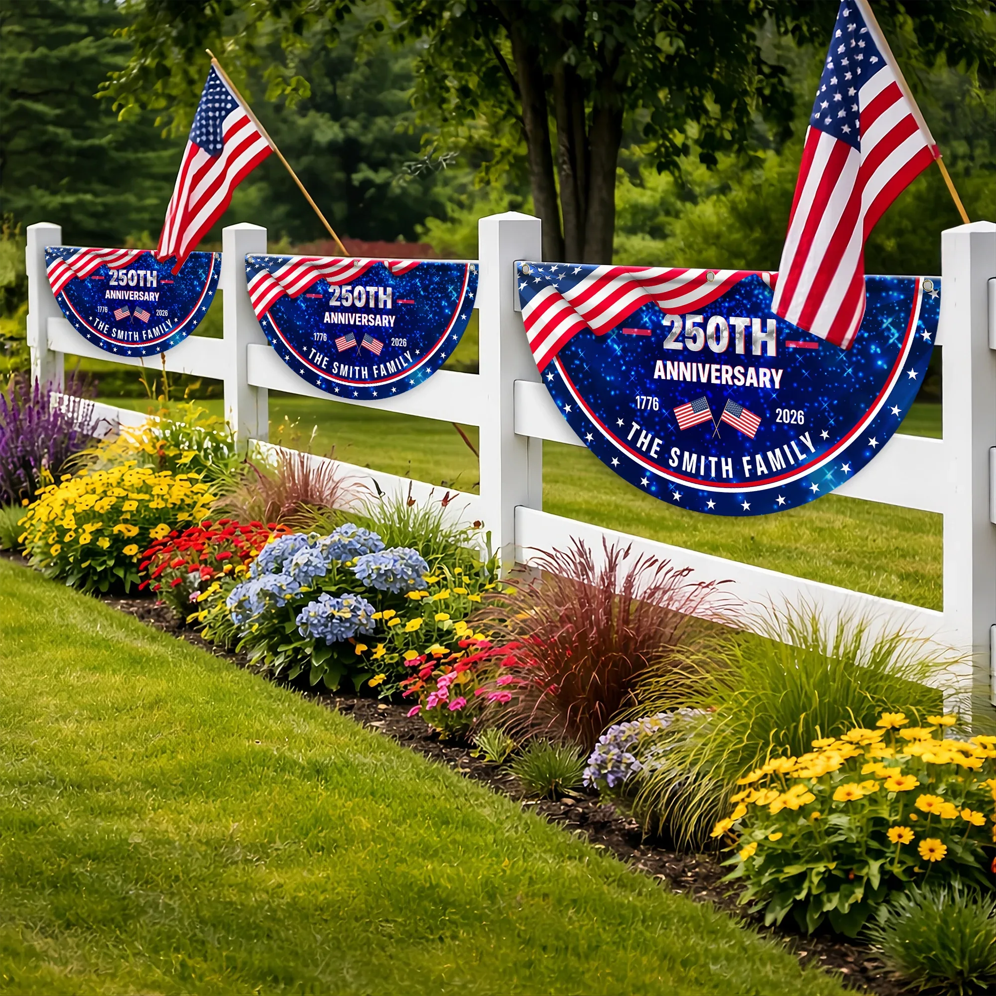 Personalized American Pride 250th Anniversary Fan Flag