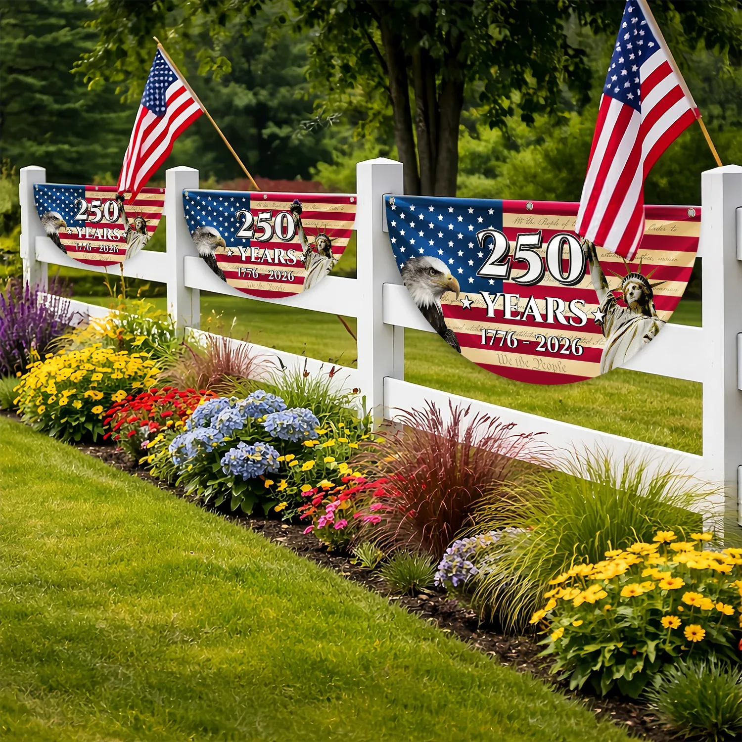 250 Years USA Constitution Patriotic Fan Flag